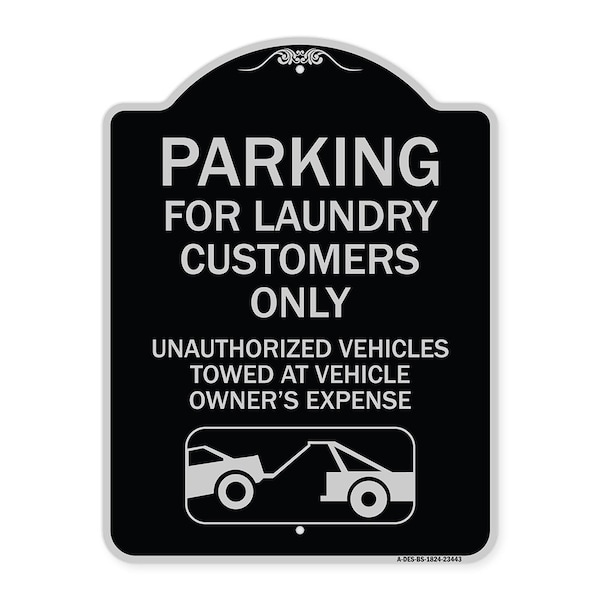 Parking for Laundry Customers Only Unauthorized Vehicles Towed at Vehicle Owners Exp, BS-1824-23443